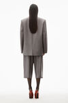 alexander wang combo collared blazer in wool blend grey