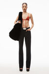 alexander wang fly high-rise stacked jean in denim washed black