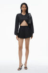 Alexander Wang black high-waist flared shorts
