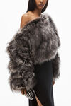 Alexander Wang shadow oversize cropped shrug in lamb shearling