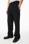 Alexander Wang black logo embroidered oversized sweatpants in heavy cotton terry