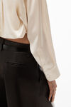 alexander wang layered button down in silk charmeuse ivory