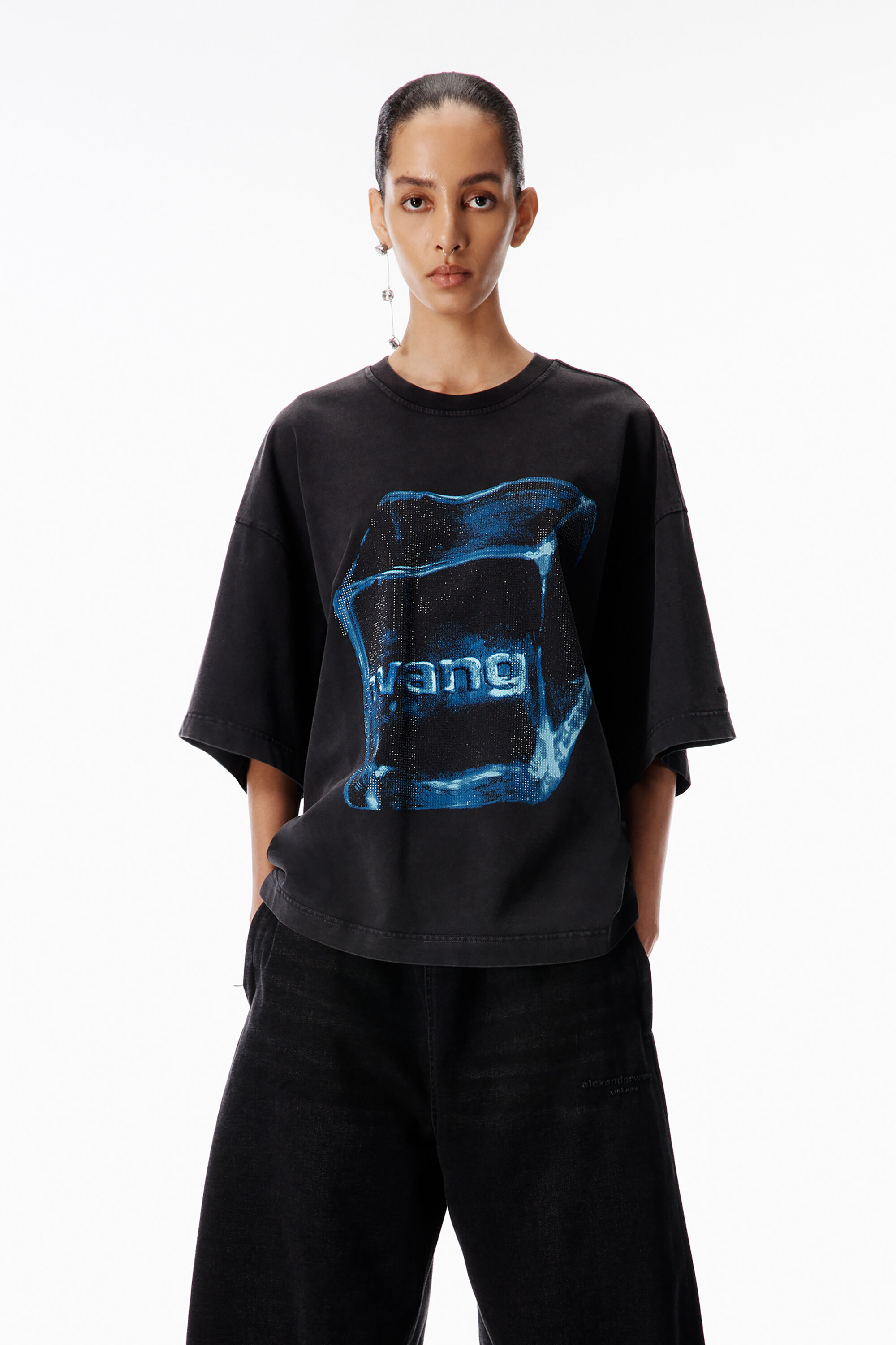 Crystal Graphic Tee in WASHED BLACK | alexanderwang®