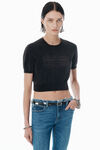 Alexander Wang washed black ブラック コットンブレンド シェニール ロゴ プルオーバー