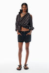 Alexander Wang grey aged logo-embossed marathon shorts