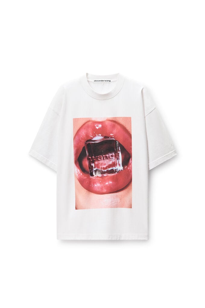 Alexander Wang Ice Cube Oversize Cotton Graphic T-shirt In White
