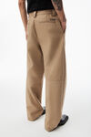 alexander wang elasticated tailored trouser in twill khaki