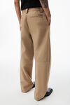 alexander wang pantaloni sartoriali elasticizzati in twill khaki