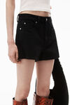 alexander wang shorty high-rise short in denim washed black