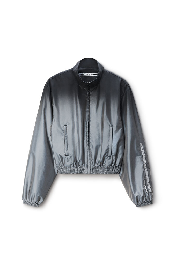 Alexander Wang Reflective Track Jacket Shrunken In Multi