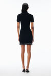Alexander Wang black ribbed short-sleeve dress