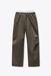 Alexander Wang army green mid-rise track pant in cotton twill