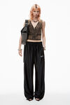 Alexander Wang black logo track pant with piping