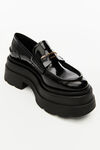 alexander wang carter platform loafer in leather black