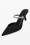 alexander wang delphine 65 logo strap mule in viscose black