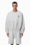 Alexander Wang light heather grey 徽标装饰加大款棉质毛圈布运动短裤
