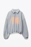 alexander wang ny puff graphic sweatshirt in terry dirty sky blue