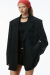 Alexander Wang black oversized logo-embroidered blazer