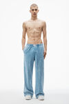 Alexander Wang washed blue wide-leg pant in cotton jersey