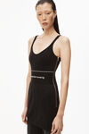 alexander wang logo elastic dress in ribbed jersey black