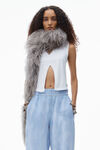 Alexander Wang washed pale blue puff logo sweatpant in structured terry