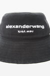 Alexander Wang washed black distressed logo bucket hat