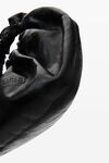 alexander wang crescent  small crackle patent leather handle bag w/logo black
