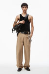 alexander wang pantaloni sartoriali elasticizzati in twill khaki
