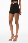 Alexander Wang black bike short in in seamless ribbed knit