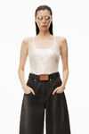 alexander wang tanktop in sequin nylon snow white