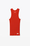 alexander wang tank in ribbed cotton red