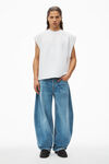 Alexander Wang white puffed logo muscle tank top in cotton