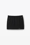 alexander wang mini skirt in classic cotton terry with logo waistband faded black