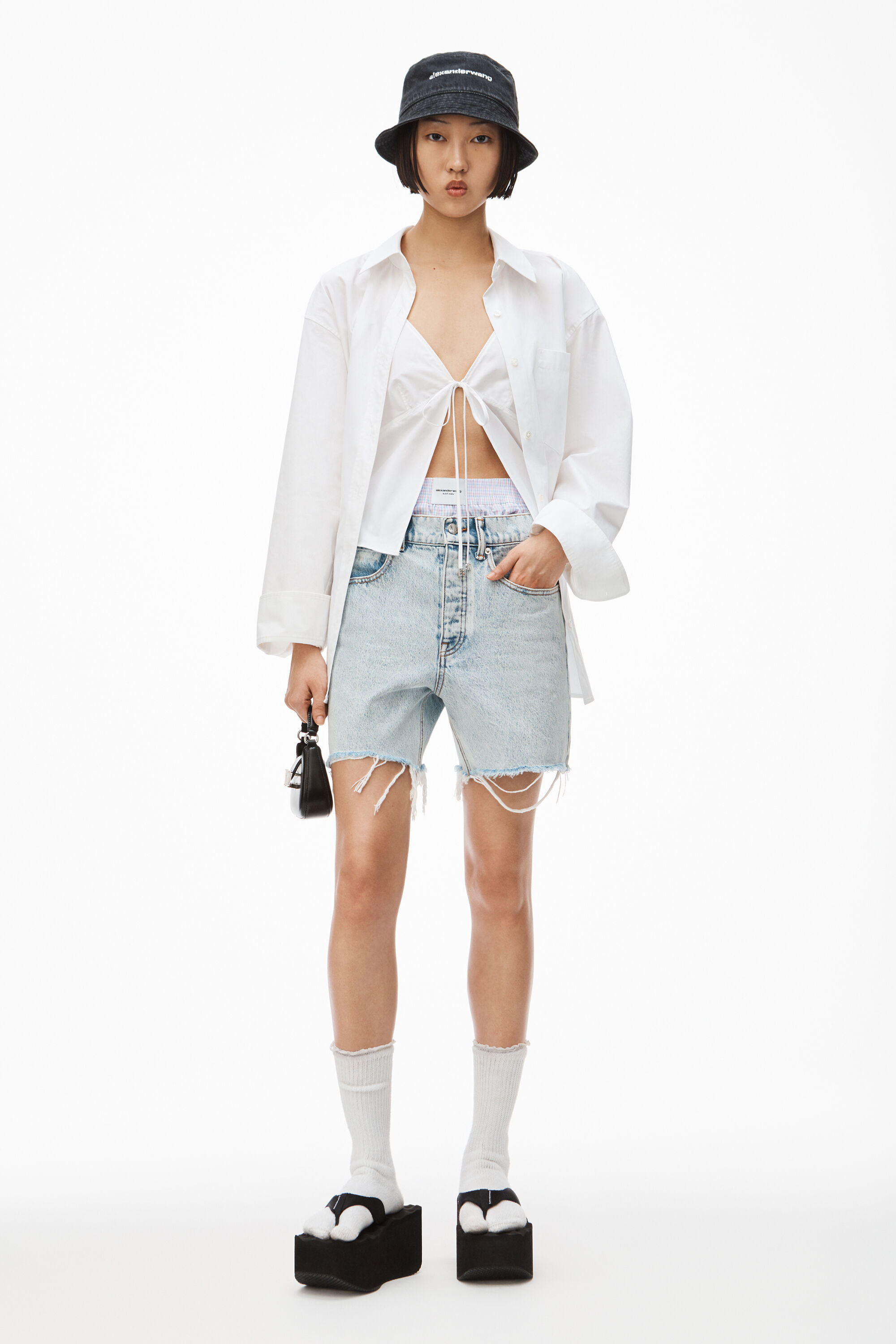 alexanderwang BOXER LAYER LOW SHORT IN 