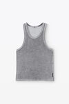 alexander wang 丝绒圆领背心上衣 washed charcoal