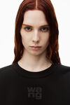 alexander wang puff logo sweatshirt in structured terry   black