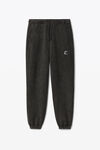alexander wang 反面毛圈布运动风徽标运动裤  charcoal