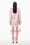 alexander wang 棉质府绸水晶纽扣衬衫 light pink/white
