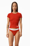 alexander wang short-sleeve tee in ribbed cotton red