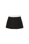 alexander wang high-waisted pleated short in twill black