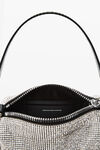 Alexander Wang white divina pochette crystal mesh