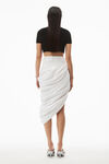 alexander wang jacquard short sleeve logo cardigan in stretch knit black
