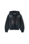 Alexander Wang sunfade black shrunken cotton terry cardigan
