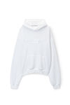 Alexander Wang white essential 毛圈布加大款中性徽标装饰连帽衫