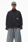 Alexander Wang acid black unisex high neck sweatshirt in dense fleece
