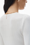 Alexander Wang soft white kurzes hemd mit logo-namensschild