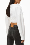 alexander wang cropped button down in compact cotton bright white