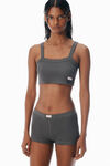Alexander Wang army drab grey waffle-knit cami tank