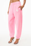 alexander wang puff logo sweatpant in terry pink glo