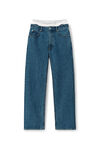alexander wang layered loose jean in denim deep blue